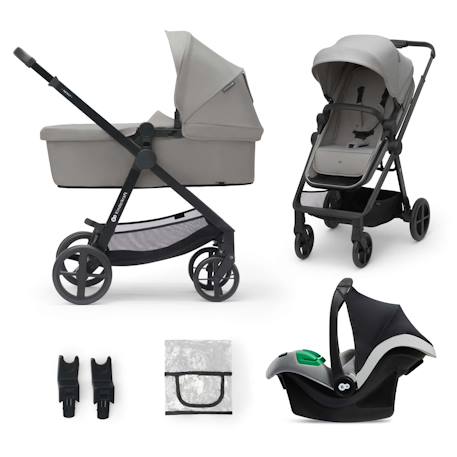 Poussette NEWLY 3 en 1 avec Siège 2 en 1 Transformable, MINK PRO i-Size, Pliage Facile et Roues Increvables Beige+Gris+Noir 7 - vertbaudet enfant 