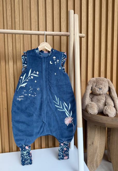Turbulette tog 2 en velours avec pieds retroussables dina Bleu 1 - vertbaudet enfant 