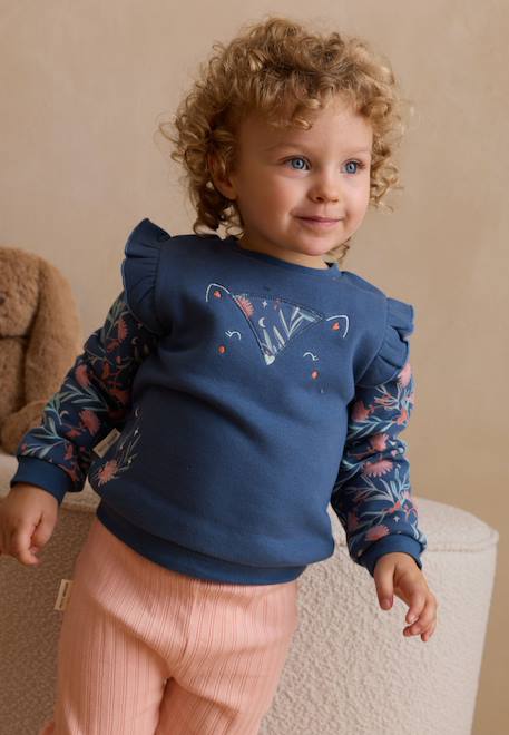 Sweat-shirt bébé en molleton dina Bleu 1 - vertbaudet enfant 