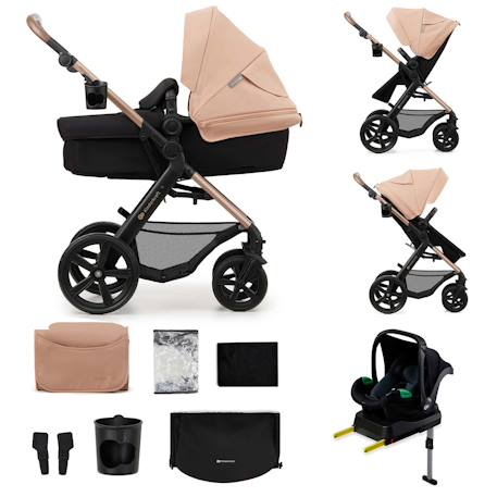 Poussette MOOV 2 4 en 1 avec Siège 2 en 1 Transformable, MINK PRO i-Size, Travel System et Roues EVA Beige+Gris+Noir 1 - vertbaudet enfant 
