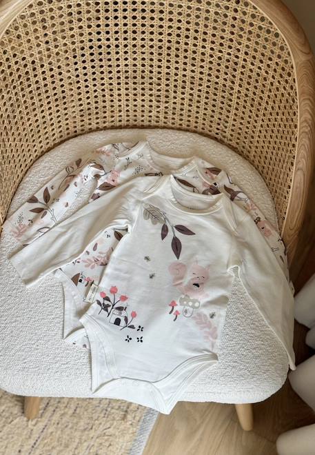 Lot de 2 bodies bébé manches longues sora Ecru 1 - vertbaudet enfant 
