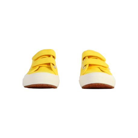Baskets basses  à scratch Blanc+Sunflower favorio 9 - vertbaudet enfant 