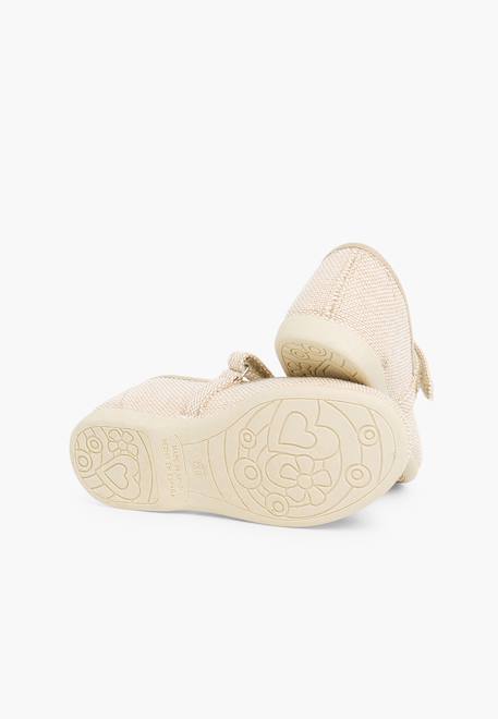 Chaussures babies en lin à scratch fin pour filles Blanc+Bleu de france+Bleu marine+Sable 19 - vertbaudet enfant 