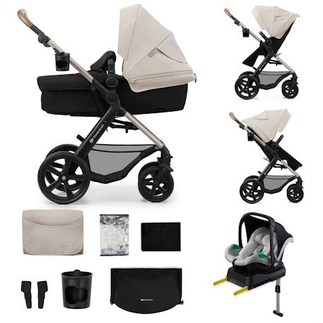 Poussette MOOV 2 4 en 1 avec Siège 2 en 1 Transformable, MINK PRO i-Size, Travel System et Roues EVA Beige+Gris+Noir 7 - vertbaudet enfant 
