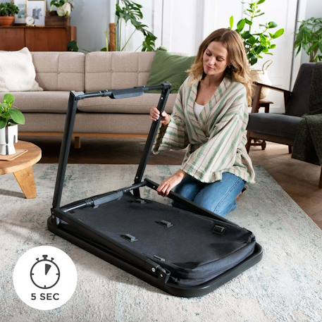 Lit Bébé 4 en 1 SOFI PLUS avec Fonction Berceau, Matelas Inclus, Pliage en 5 Secondes et Parc Évolutif Gris / gris 3 - vertbaudet enfant 