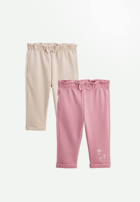 Lot de 2 pantalons bébé en molleton dina Rose 1 - vertbaudet enfant 