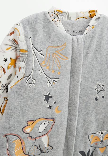 Turbulette d'hiver en velours avec pieds retroussables et manches amovibles petit loup Gris 5 - vertbaudet enfant 