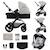 Poussette 3 en 1 Kinderkraft MOOV 2 XL avec Siège 2 en 1 Convertible, Nacelle XL, Roues Gonflables et MINK PRO i-Size Gris+Noir 1 - vertbaudet enfant 