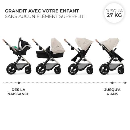 Poussette 3 en 1 Kinderkraft MOOV 2 AIR avec Siège 2 en 1 Transformable, Roues Gonflables et MINK PRO i-Size Inclus Beige+Gris+Gris anthracite+Noir 16 - vertbaudet enfant 
