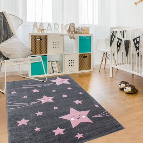 Tapis enfant tissé kid stars Rose 1 - vertbaudet enfant 