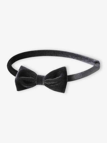 Ensemble serre-tête et barrette fille en velours anthracite+rouge 5 - vertbaudet enfant 