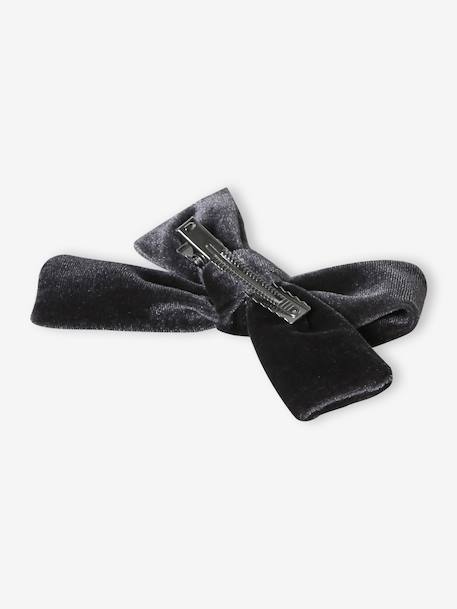 Ensemble serre-tête et barrette fille en velours anthracite+rouge 3 - vertbaudet enfant 