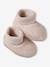 Kit naissance bonnet, moufles et chaussons et son pochon personnalisable beige chiné+écru+rose 20 - vertbaudet enfant 