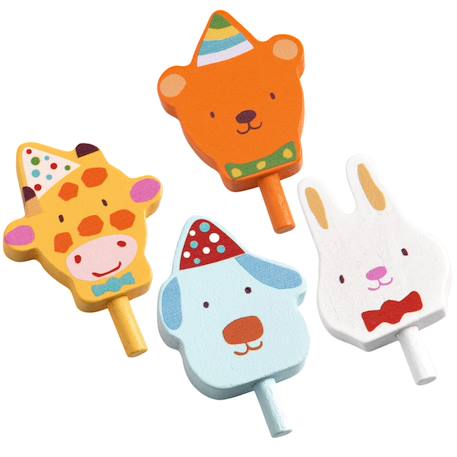 Gâteau en bois happy birthday Multicolore 5 - vertbaudet enfant 