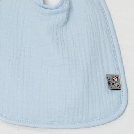 Bavoir à nouer en gaze de coton Jeanne Made in France Beige+Blanc+Bleu+Camel+Écru+Rose+Terracotta+Vert de gris 13 - vertbaudet enfant 