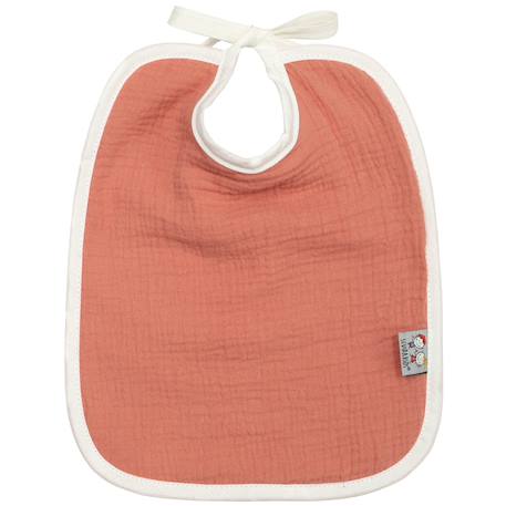 Bavoir à nouer en gaze de coton Jeanne Made in France Beige+Blanc+Bleu+Camel+Écru+Rose+Terracotta+Vert de gris 24 - vertbaudet enfant 