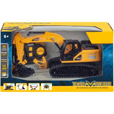 Excavatrice radiocommandée à chenilles échelle 1/24ème Jaune 1 - vertbaudet enfant 