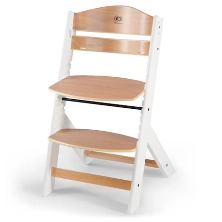 Chaise Haute Évolutive ENOCK 3 en 1 avec Coussin Inclus, Assise Réglable et Bois de Hêtre Massif Stable Blanc+Gris+Noir 2 - vertbaudet enfant 