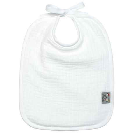 Bavoir à nouer en gaze de coton Jeanne Made in France Beige+Blanc+Bleu+Camel+Écru+Rose+Terracotta+Vert de gris 5 - vertbaudet enfant 
