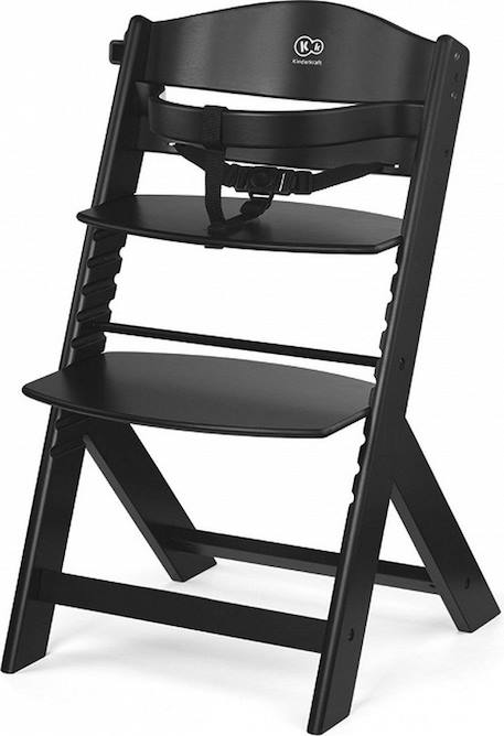 Chaise Haute Évolutive ENOCK 3 en 1 avec Coussin Inclus, Assise Réglable et Bois de Hêtre Massif Stable Blanc+Gris+Noir 17 - vertbaudet enfant 