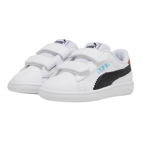 Baskets basses  à scratch Puma blanc noir aqua rouge 5 - vertbaudet enfant 