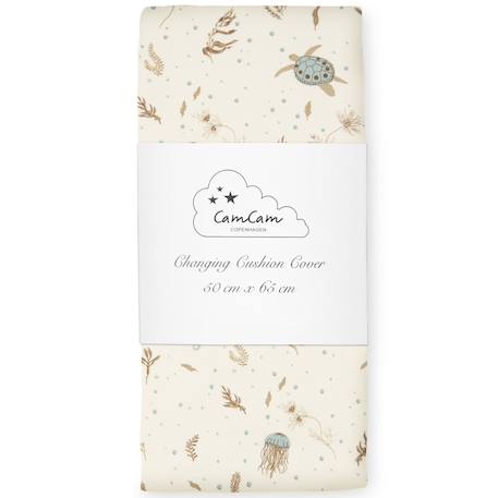 Housse de matelas à langer sea garden Bleu, marron, écru 1 - vertbaudet enfant 