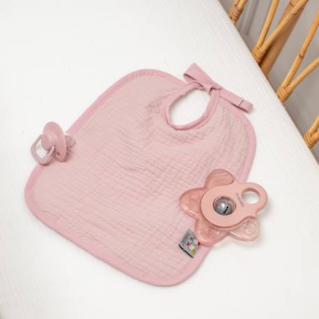 Bavoir à nouer en gaze de coton Jeanne Made in France Beige+Blanc+Bleu+Camel+Écru+Rose+Terracotta+Vert de gris 22 - vertbaudet enfant 