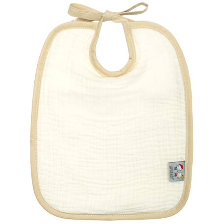 Bavoir à nouer en gaze de coton Jeanne Made in France Beige+Blanc+Bleu+Camel+Écru+Rose+Terracotta+Vert de gris 17 - vertbaudet enfant 