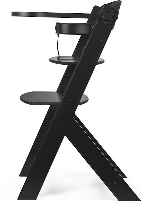 Chaise Haute Évolutive ENOCK 3 en 1 avec Coussin Inclus, Assise Réglable et Bois de Hêtre Massif Stable Blanc+Gris+Noir 18 - vertbaudet enfant 
