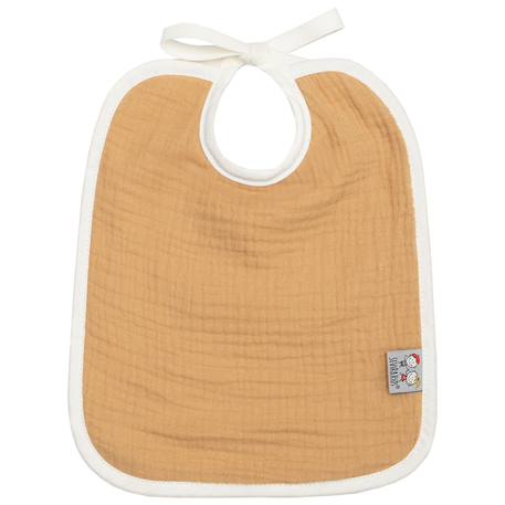 Bavoir à nouer en gaze de coton Jeanne Made in France Beige+Blanc+Bleu+Camel+Écru+Rose+Terracotta+Vert de gris 14 - vertbaudet enfant 