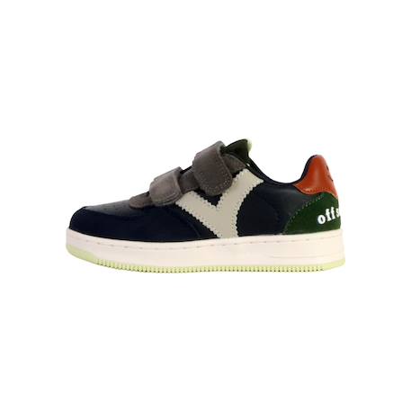 Baskets basses à scratch Khaki+Marine 8 - vertbaudet enfant 