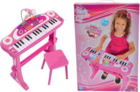 Clavier sur pied My Music World avec Tabouret Rose 2 - vertbaudet enfant 