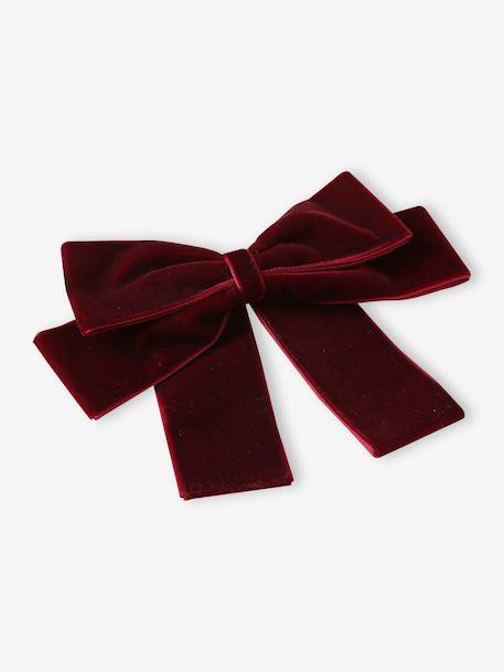 Pince à cheveux avec gros nœud en velours rouge 3 - vertbaudet enfant 