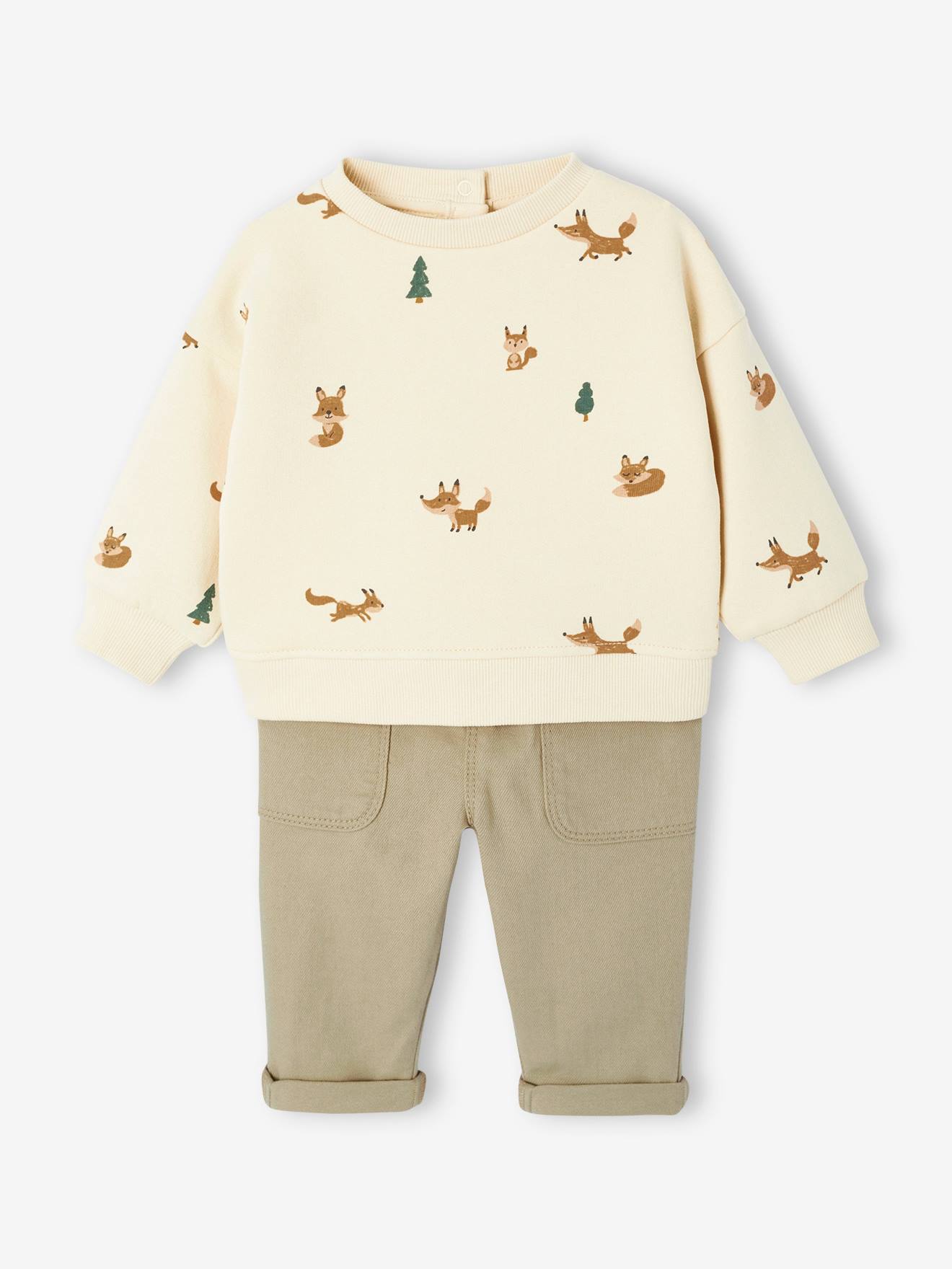 Coffret Cadeau Bébé Vertbaudet - Sweat Sherpa + Pantalon Velours + Doudou Ourson - Ensemble 3 Pièces - 9