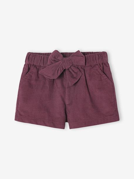 Short bébé en velours côtelé aubergine 1 - vertbaudet enfant 