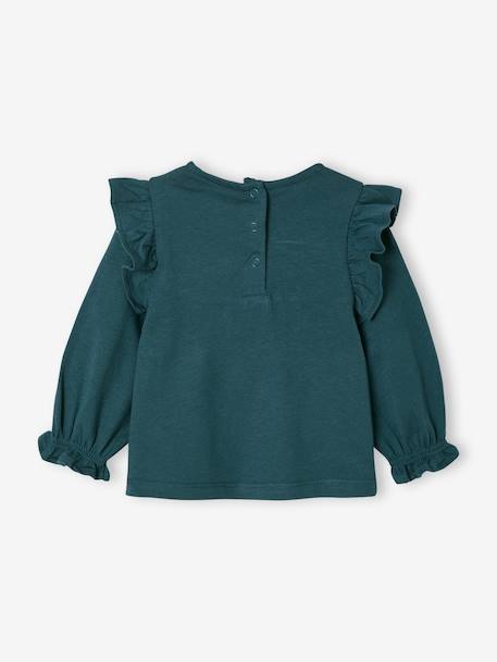 T-shirt brodé bébé à manches longues bleu canard 3 - vertbaudet enfant 