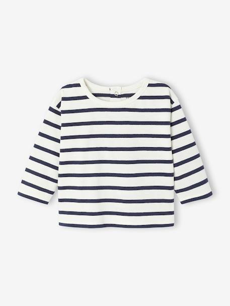 Ensemble T-shirt + combinaison rayé noix de pécan 2 - vertbaudet enfant 