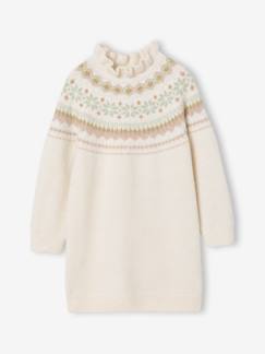 -Robe jacquard en tricot fille