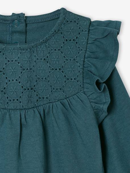 T-shirt brodé bébé à manches longues bleu canard 2 - vertbaudet enfant 