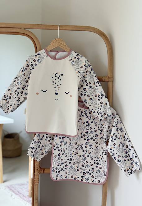 Lot de 2 bavoirs tablier manches longues céleste Ecru 1 - vertbaudet enfant 