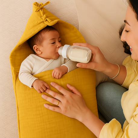 Nid d'ange en coton bio Blanc+Fraise+Honey+Rose+Vert 18 - vertbaudet enfant 