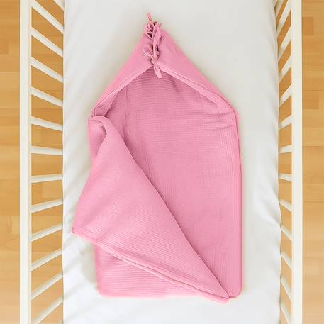 Nid d'ange en coton bio Blanc+Fraise+Honey+Rose+Vert 21 - vertbaudet enfant 