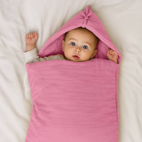 Nid d'ange en coton bio Blanc+Fraise+Honey+Rose+Vert 24 - vertbaudet enfant 
