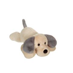 Jouet-Peluche - peluche chien allongé douceur crème oreilles grises - 50 cm