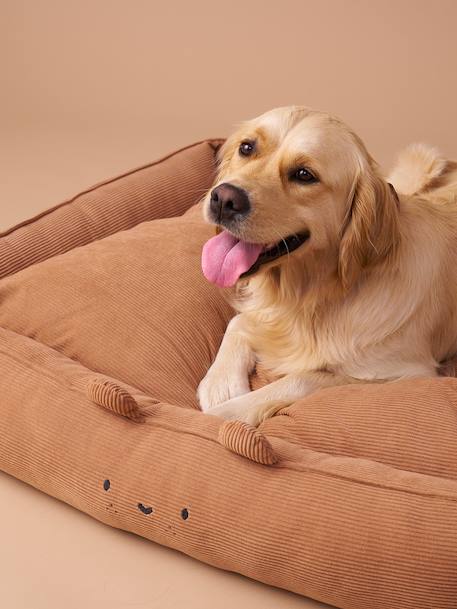 Panier matelassé en velours pour chien, disponible en 3 tailles camel 1 - vertbaudet enfant 
