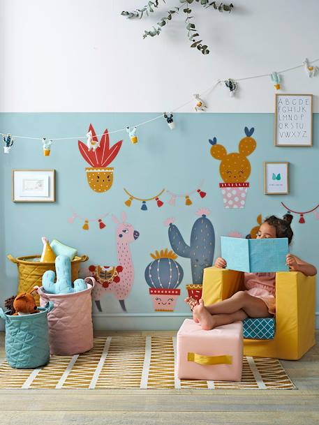Tapis rectangle imprimé graphique jaune imprimé 1 - vertbaudet enfant 