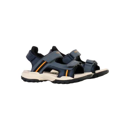 Sandales en cuir  à scratch Marron clair   rust+Navy orange 9 - vertbaudet enfant 