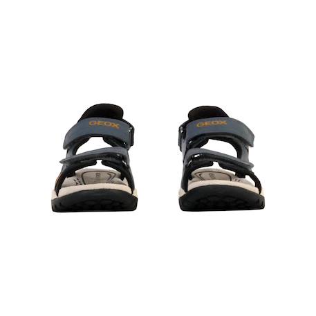 Sandales en cuir  à scratch Marron clair   rust+Navy orange 11 - vertbaudet enfant 