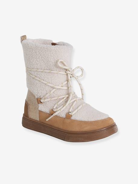 Baskets enfant fille synthétique fourrées camel 2 - vertbaudet enfant 