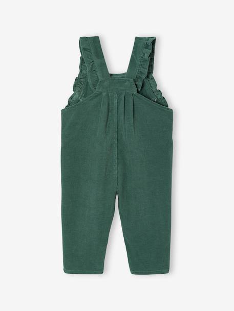 Salopette à volants bébé en velours prune+vert 6 - vertbaudet enfant 